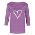 thumbnail image 2 of Enridrech Women's V Neck Shirt Valentine's Day Clothes 3/4 Sleeve Blouse Cute Heart Printed Tops Casual Fashion Shirts, 2 of 4