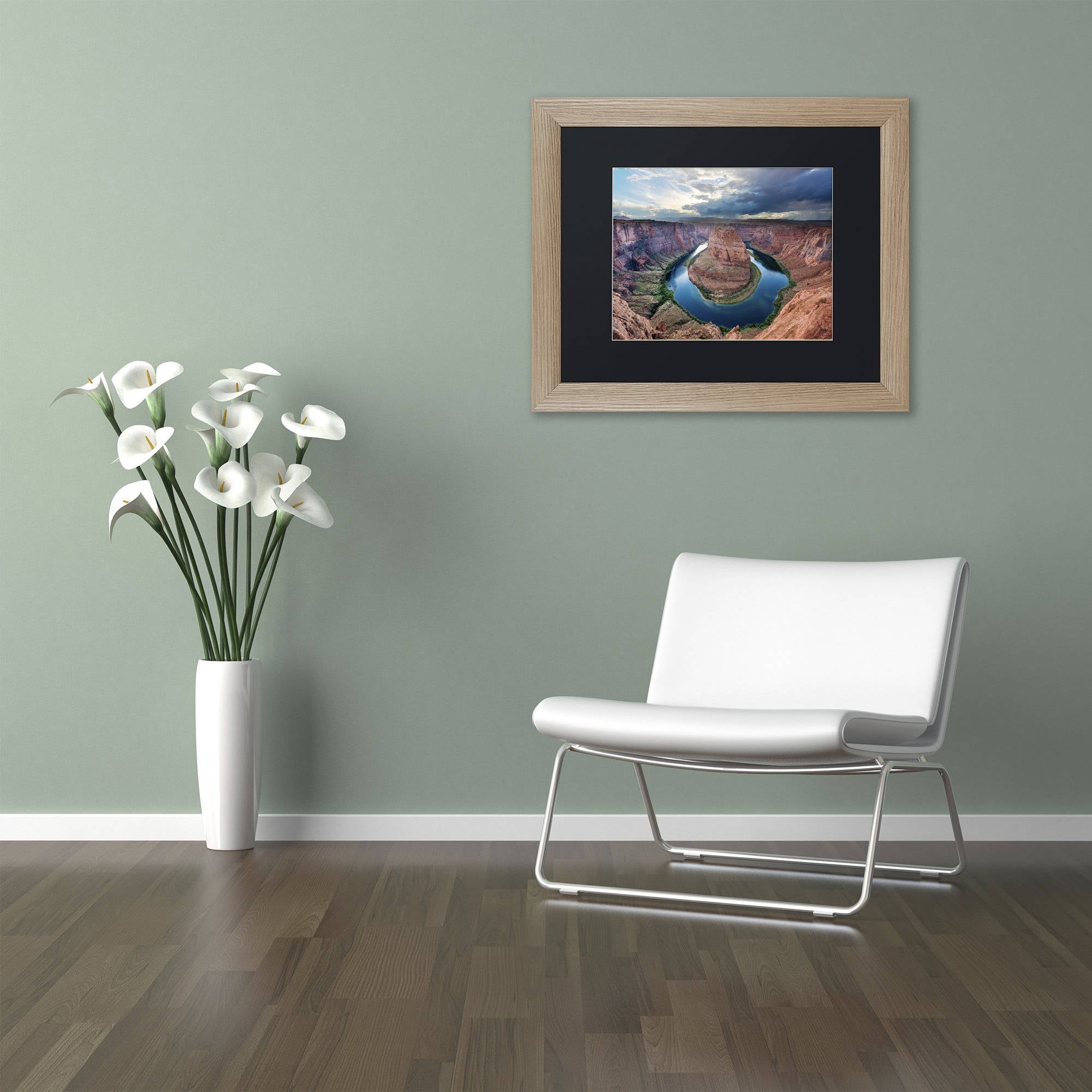 Trademark Fine Art "Around the Bend" Canvas Art by Michael Blanchette Photography Black Matte, Birch Frame