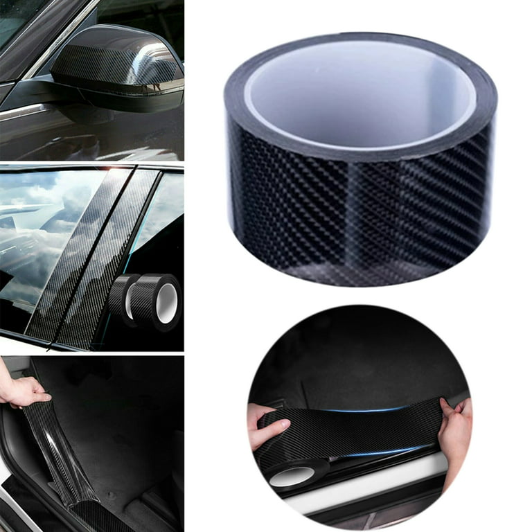 TWSOUL 5D Carbon Fiber Vinyl Waterproof Adhesive,Carbon Fiber Tape Sticker  Black Suitable for Cars,Motorcycle Wrap,Diy,5cm x 3M 