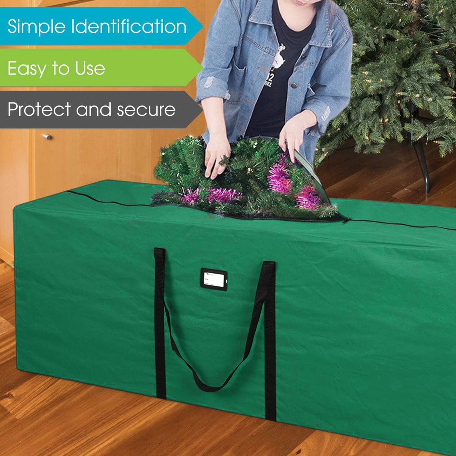 BN-LINK 7.5ft Christmas Tree Storage Bag, Green photo 3