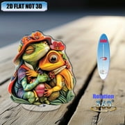 [2D flat] 1PC Rotating acrylic centerpiece featuring a playful chameleon bard embracing a radish monk and ladybug warrior perfect for table displays at events and as a conversation starter