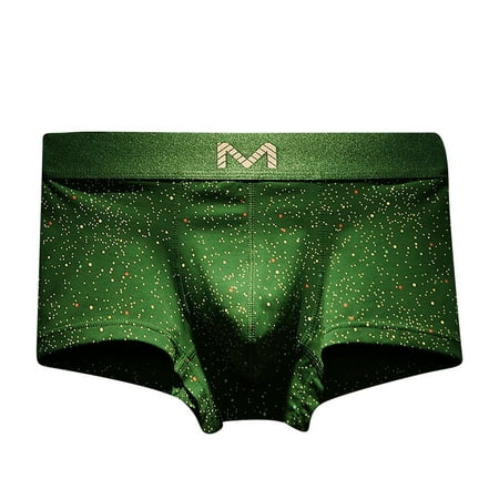 Men s Boxer Briefs Natural Light Underwear for Men Full Cut Briefs Underwear Men No Ride up for Mens Sports Get It before Christmas Size Green L