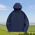thumbnail image 5 of Zivyakyron Lightweight Men's Rain Jacket Athletic Windbreaker Long Sleeve Quick Dry Zip up Hooded Loose Solid Jacket Blue M, 5 of 10