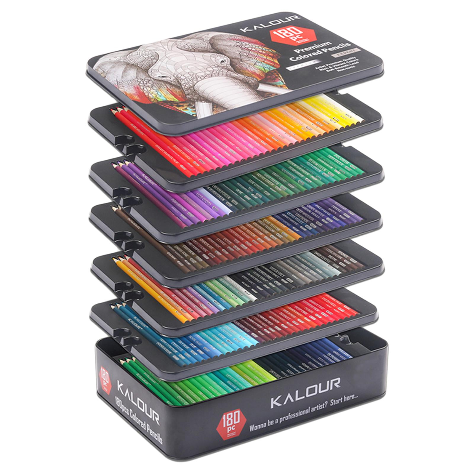 GUOOL Colouring Pencils, Professional Colours , Soft , HB for Drawing, Sketching, Shading & Coloring, Vibrant Coloured Pencils for Adults Artists , 180 Colored, 3.3mm