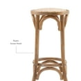 thumbnail image 4 of Linon Rae Backless Wood Bar Stool, 30" Seat Height, Brown Finish, 4 of 13