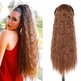 thumbnail image 5 of Benehair Real Thick Clip in Ponytail Hair Extensions 100% Natural Drawstring Long Corn Wavy Pony Tails Wrap on Kinky Wavy Ponytail Hair Extension for Women Light Auburn, 5 of 8