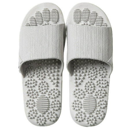 

Luxury Massage Slippers Acupressure Foot Massager with Acupoint Beads Foot Stress Relief Sandals for Home Office Gray 36-37