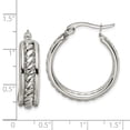 thumbnail image 3 of White Stainless Steel Earring Hoop Women'S Twisted 25.65 mm 25.25, 3 of 3