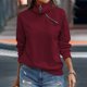 thumbnail image 1 of Pntutb Mujeres Moda Casual tops Manga Larga Impreso Cuello Alto Suelto Cremallera Pullover Sudaderas Pntutb Pntutb-273, 1 of 7