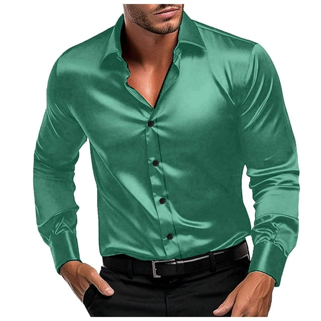 Chemise Habillée Extensible Infroissable pour Homme - Formelle Mariage Bal, Manches Longues, Coupe Ajustée, Boutonnée, Matériau Polyester