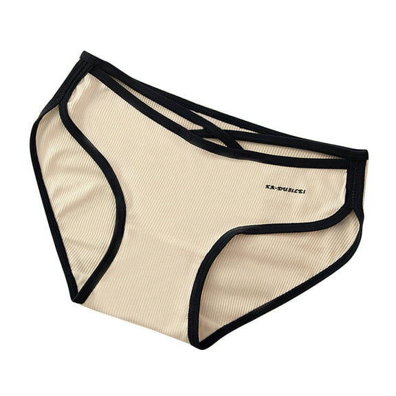 Jgppe Women Cute Briefs Cross Front Mid Waist Comfort Breathable Cotton Underwear Ribbed Underpants