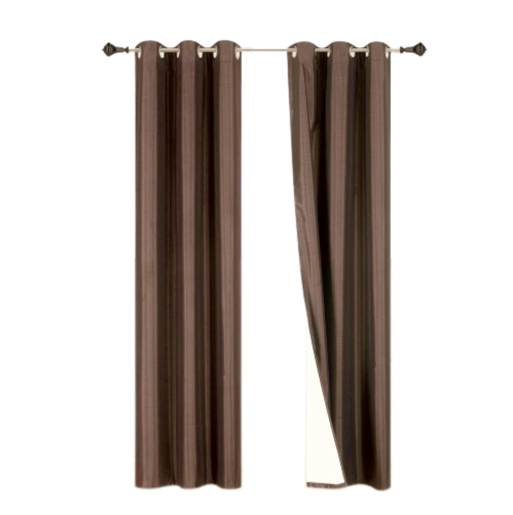 Gorgeous Home Linen Set of 2 Panels 100% Blackout Bedroom Window Curtain Panels, 84", Brown