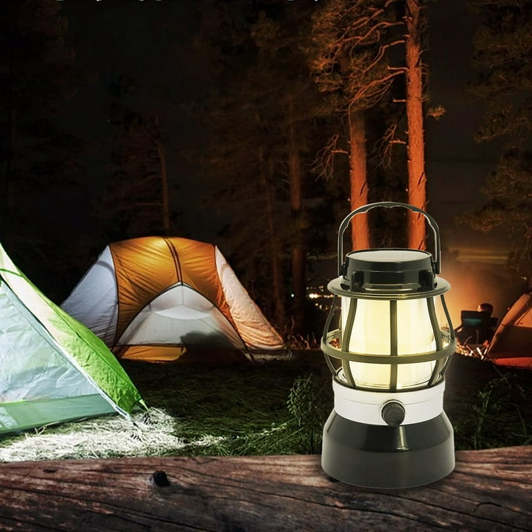 Skpabo LED Camping Lantern,Outdoor Camping Lights,Battery Models Flame Camping Lights Retro Tent Lights Portable Multifunctional Portable Horse Lights