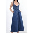 thumbnail image 5 of utcoco Denim Dress for Women Sleeveless Button Down Slim Fit Midi Jean Dresses for Women 2026, 5 of 6