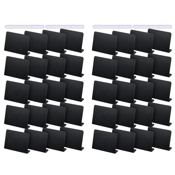 40 Piezas 4 x 3 Pulgadas Mini Pizarra Mesa Carpa Letrero Pizarra Etiquetas de Buffet Etiqueta de Comida para Carteles de Pizarra de Mesa de Fiesta