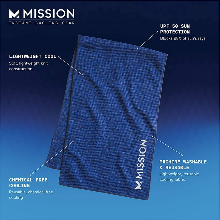 MISSION Lite Knit Cooling Towel Charcoal Space Dye Instant