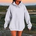 thumbnail image 3 of Otntypg Waffle Knit Hoodie Tops for Women Casual Fall Winter Long Sleeve Drawstring Hooded Pullover Sweatshirts Loose Lightweight Comfy Hoodies Top with Pocket White XXL, 3 of 6