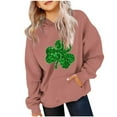 thumbnail image 4 of vdgthytj Kids St Patrick's Day Hooded Sweatshirt Boys Girls Clover Shamrock Long Sleeve Hoodies Holiday Pullover Tops, 4 of 5