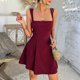 thumbnail image 2 of Vestido elegante de color liso para mujer: escote en V profundo, mangas con volantes, lazo en la espalda, vestido informal de fiesta para ocasiones veraniegas., 2 of 8
