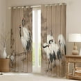 thumbnail image 2 of Brown 30%-50% Blackout Curtains White Crane Curtains, Wild Bird Animal Curtains & Drapes Natural Themed Black Out Curtains, Trees Branches Window Curtains Botanical Plants Home Decoratives, 2 of 6