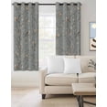 thumbnail image 2 of Tree Birds Blackout Curtains 45 Inches Long for Bedroom, Vintage Grey Flower Floral Branch Spring Thermal Insulated Room Darkening Black Out Window Curtain Panels Grommet Drapes for Living Room, 2 of 8