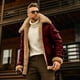 thumbnail image 5 of Chaqueta gruesa de imitación de piel para otoño e invierno, abrigo de color liso para hombre, abrigo cálido con solapa grande y grueso., 5 of 5