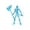 Blue, variant on Halloween Articulated Skeleton Action Figure - 3D Printed Gold Jointed Skull & Bones Posable Model with Weapons, Spooky Poseable Skeleton for Display