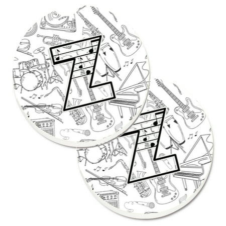 

Carolines Treasures CJ2007-ZCARC Letter Z Musical Note Letters Set of 2 Cup Holder Car Coasters Large multicolor