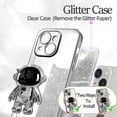 thumbnail image 4 of for iPhone 14 Plus Case Astronaut, Clear Cases for iPhone 14 Plus with Glitter Paper & Spaceman Stand, Women Girls Cute Electroplated Sparkly Space Phone Cover for 14 Plus Silver, 4 of 11