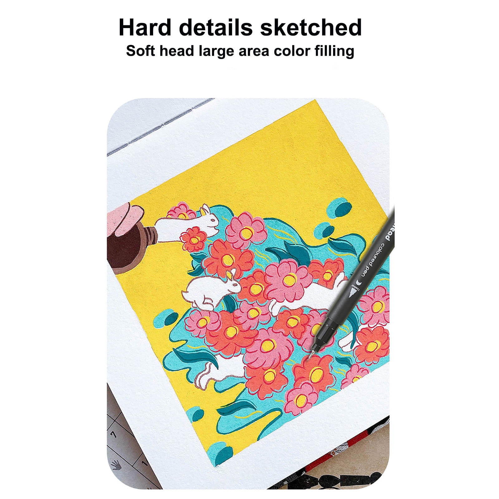 Gqtwoy 120-Color Dual Tip Watercolor Brush Pen Set, Double Ended Art Markers, Fine Liner and Brush Tip for Drawing, Sketching, Outlining, and Painting, Water-Based Ink with Storage Container