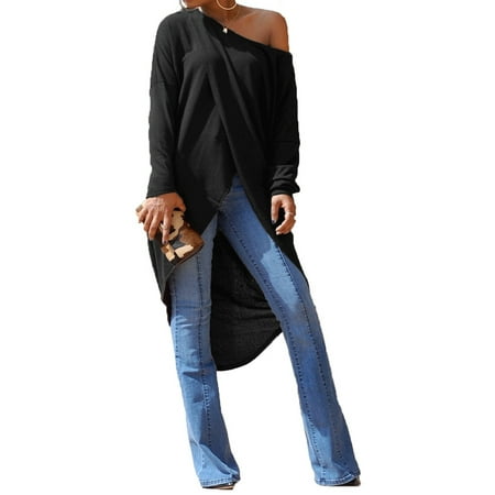 Mermaid Womens Long Sleeve - STARVNC Women Long Sleeve Cold Shoulder Overlady Pullover Maxi Shirt