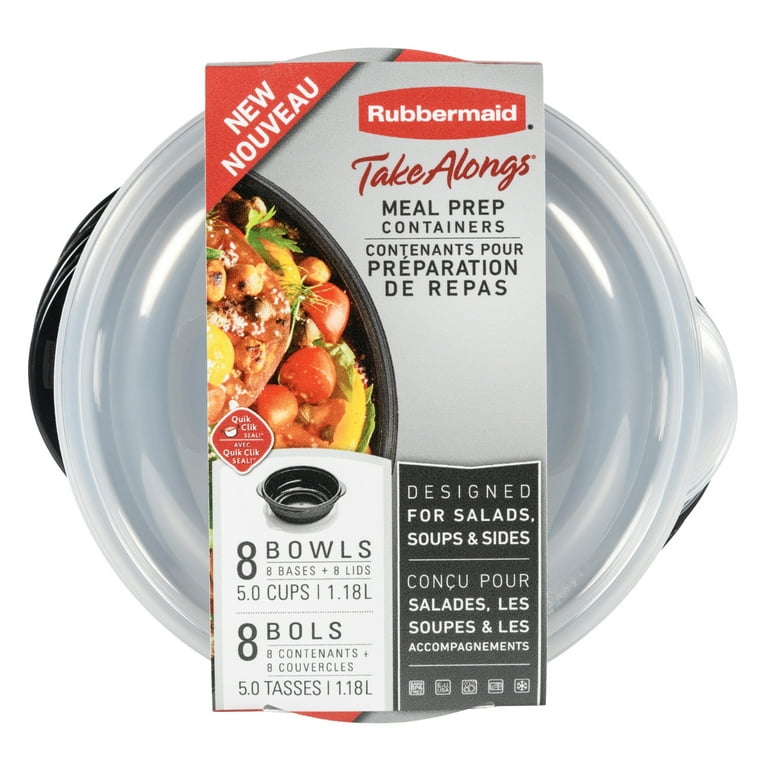 Rubbermaid Take Alongs Meal Prep Bowls Containers + Lids - 8 ct pkg