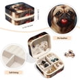 thumbnail image 4 of PhooArto Small Jewellery Box, Galaxy Pug Dog and Cherries Portable Travel Mini Jewelry Case for Women Leather Ring Organizer, 4 of 5