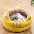 thumbnail image 1 of LSLJS Lit Rond Moderne en Peluche Douce pour Animaux de Compagnie pour Chats Ou Petits Chiens, Mini Lit pour Chien de Taille Moyenne Cat Autochauffant Automne Hiver Intérieur pour Somnoler Dormir Chenil Douillet pour Minou Teddy, 1 of 2