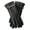 black, variant on 1 Pair Chain Decor Elastic Cuffs Faux Leather Women Gloves Winter Fleece Lining Touch Screen Full Finger Driving Gloves