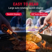 TempPro TP19H Waterproof Digital Meat Thermometer for Grilling with Ambidextrous Backlit and Motion Sensing Kitchen Cooking Food Thermometer for BBQ Grill Smoker Oil Fry Candy Thermometer (Formerly T