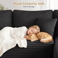 thumbnail image 6 of 108" Boneless Sofa for Living Room, Neche Modern L-Shaped Corduroy Sectional, Modular Cloud Couch with Deep Seating Upholstered Sofa, Oversized,No Assembly, Black, 6 of 13