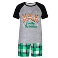 thumbnail image 2 of REORIAFEE Matching Pjs for Family Christmas 2 Piece Loungewear Short Sleeve Top and Shorts Plaid Soft Pajama Sleepwear Gray S-2XL, 2 of 6