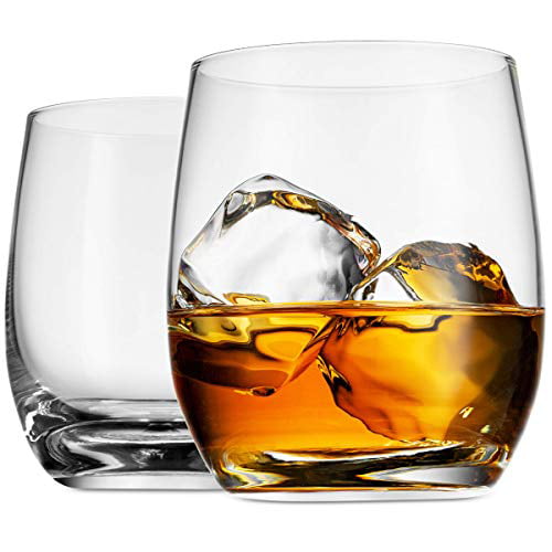 Glass Beverage Cups European Made Godinger Old Fashioned Whiskey Glasses 12oz Set of 4 
