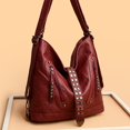 thumbnail image 2 of Mochila de cuero multifuncional para mujer, bolso de hombro de alta calidad con remaches, bolso de mano informal de diseñador de lujo Fivean unisex, 2 of 2