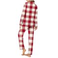 thumbnail image 4 of Diufon 2 Piece Sleepshirt Suits for Women Plaid Pajamas Set Wide Leg Nightwear Pant with Lapel Shirt Top (Medium, Red), 4 of 6