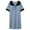 Blue, variant on Xysaqa Nightgowns for Women Lace V Neck Nightshirt Short Sleeve Sleep Shirts for Women Oversized Comfy Sleepwear Soft House Dress M-3X (Built in Bras) Clearance Black