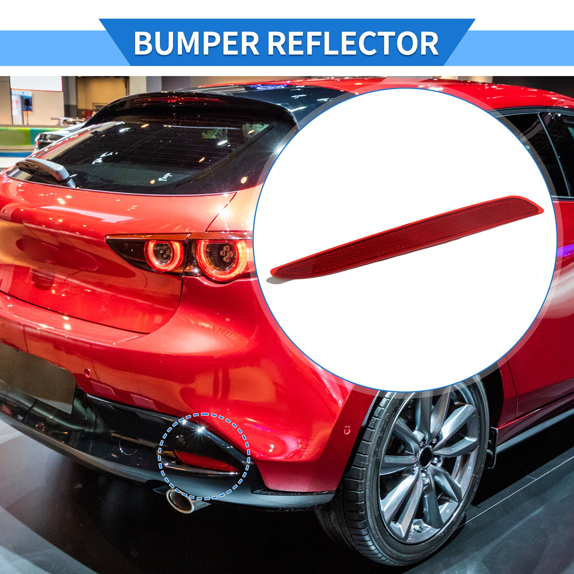Unique Bargains Bumper Reflector for MAZDA 3 BL 2010-2013 BBP2515M0A ABS Plastic Red