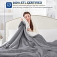 thumbnail image 4 of Electric Blanket  Size, Flannel & Sherpa Heated Blanket, 10 Heat Settings, Auto Shut Off, Machine Washable, Light Grey, 84 x 90 Inch, 4 of 7