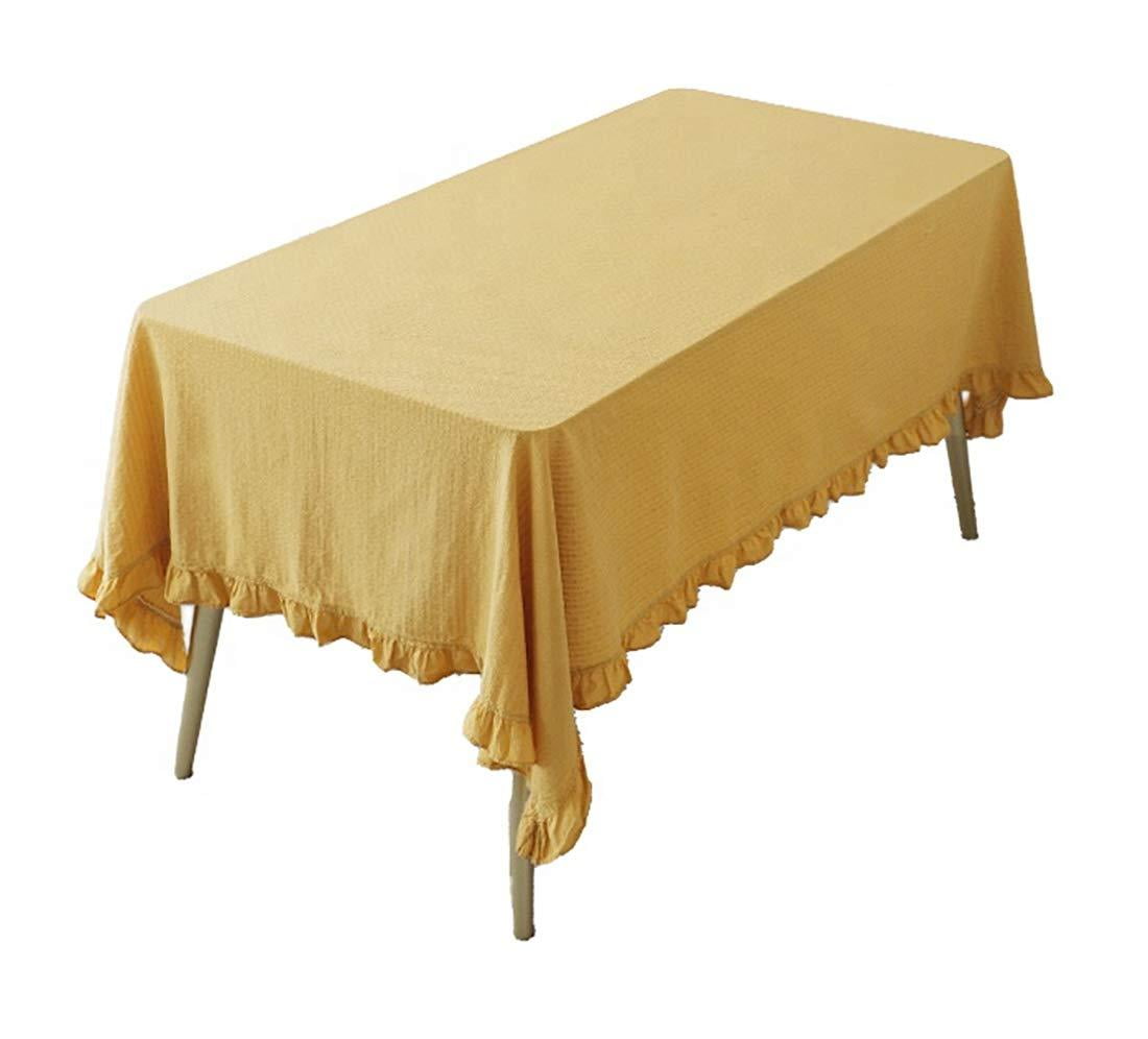 2 Colors & Sizes Fennco Styles French Ruffled Border Cotton Tablecloth 