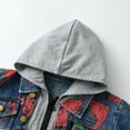 thumbnail image 6 of ZHaobin 2024 Boys' Denim Jacket Spring And Autumn New European And American Trendy Children's Hooded Jacket, Casual Top (gray,120cm), 6 of 6