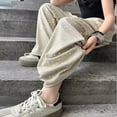 thumbnail image 7 of Gyexs Uniform Pants for Girls High Waist Wide Leg Athletic Pants Preppy Clothes Parachute Pants for Boys Girls Sportswear (Khaki, 8-9 Years), 7 of 7