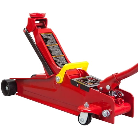 Big Red Hydraulic Low Profile Floor Jack with Single Piston Quick Lift Pump, 2.5 Ton, Red, W8255AM