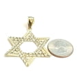 thumbnail image 3 of 10k yellow gold star of David Jewish Israel charm pendant religious jewelry 5.3g, 3 of 12