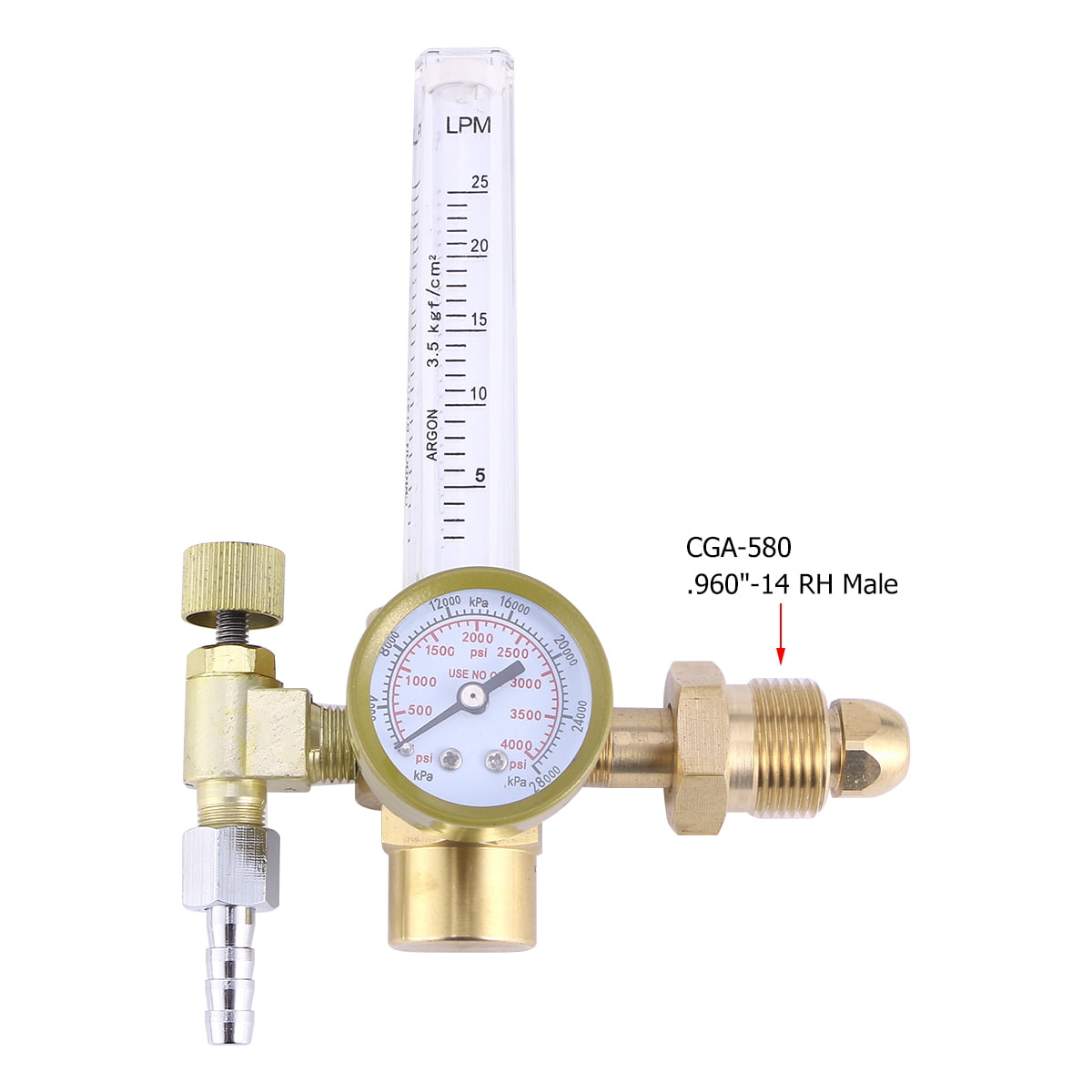 CGA-580 Argon CO2 Flow Meter Regulator for Mig Tig Flowmeter Welding Gauge 2M